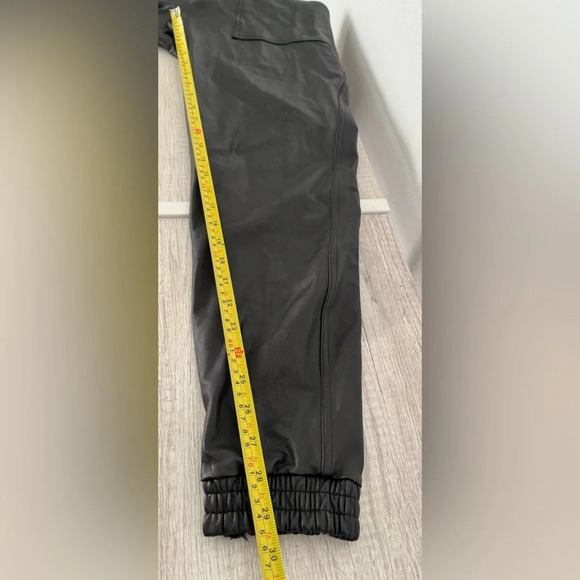 SPANX® Faux Leather Jogger Pants Black Pull On Rocker Chic Luxe Size XL - Picture 8 of 10